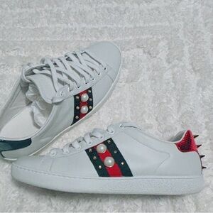 Gucci Ace Studded Pearl Sneakers